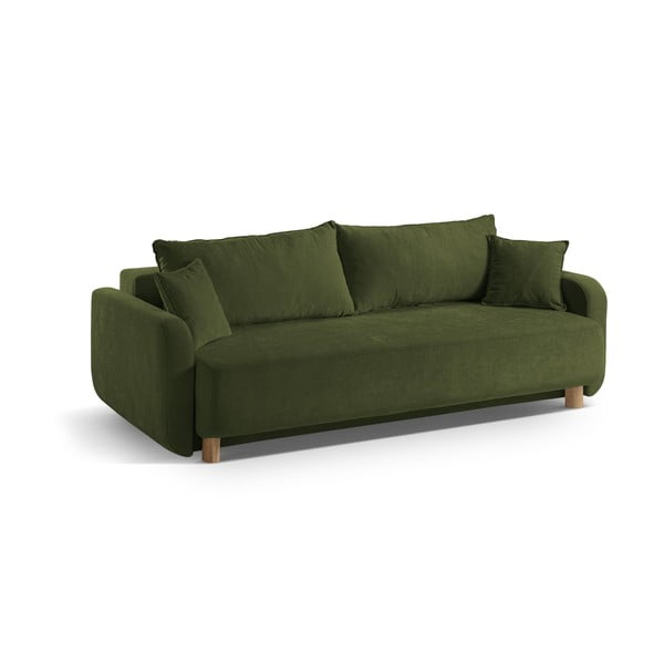 Zielona rozkładana sofa ze schowkiem 231 cm Elen – Micadoni -image-2