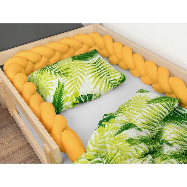 Ciemnożółty ochraniacz do łóżka Benlemi Jersey, dł. 200 cm