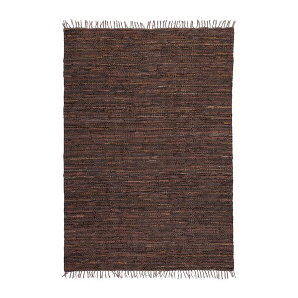 Brązowy skórzany dywan Kayoom Rajpur, 70x130 cm