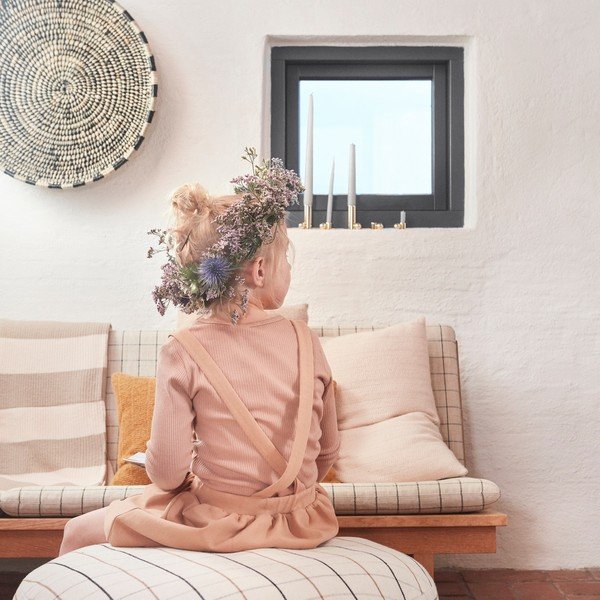 Kremowy worek do siedzenia Grid – OYOY Living Design-image-1