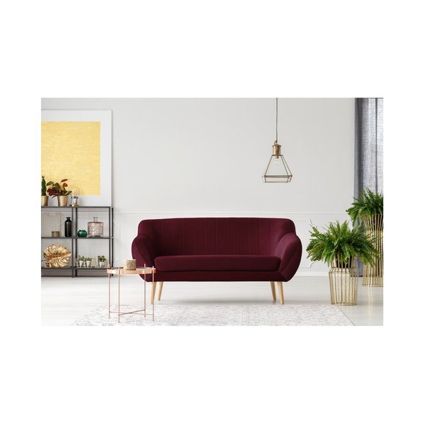 Bordowa sofa 2-osobowa Mazzini Sofas Benito-image-4
