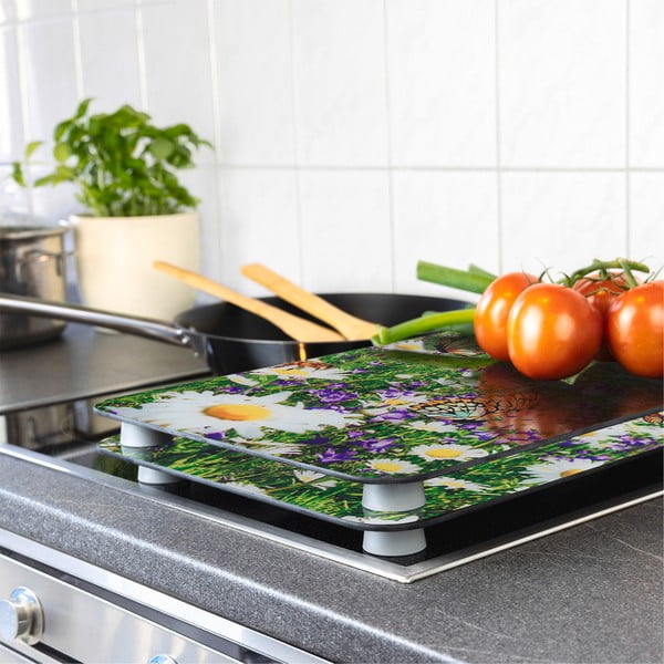 Płyty ochronne na kuchenkę ze szkła hartowanego zestaw 2 szt. 52x30 cm Summer Meadow – Maximex-image-1