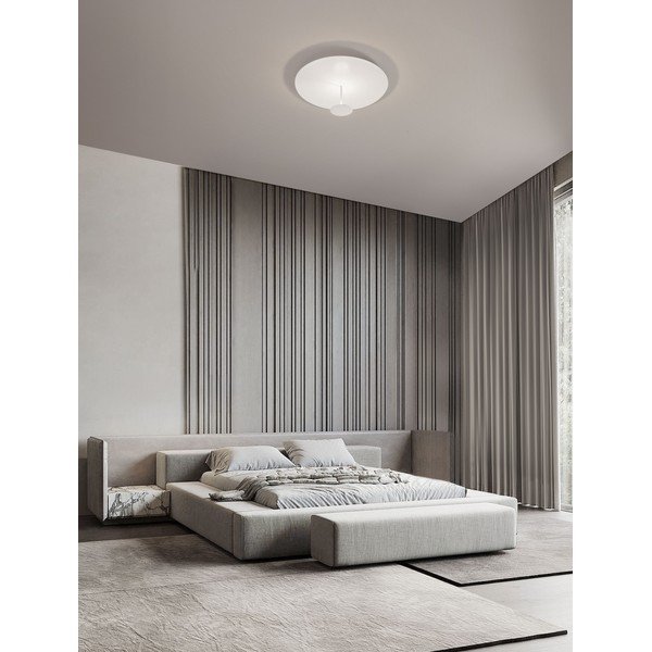 Stalowa lampa sufitowa LED ze ściemniaczem w matowym białym kolorze Nima – Nova Luce-image-1
