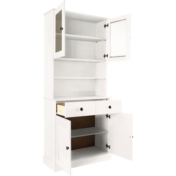 Biała witryna z litego drewna sosnowego 181x34 cm Mille – Støraa-image-4