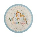 Jasnoniebieski/kremowy kamionkowy talerz dla dzieci ø 16 cm Celebrate – Bloomingville Mini