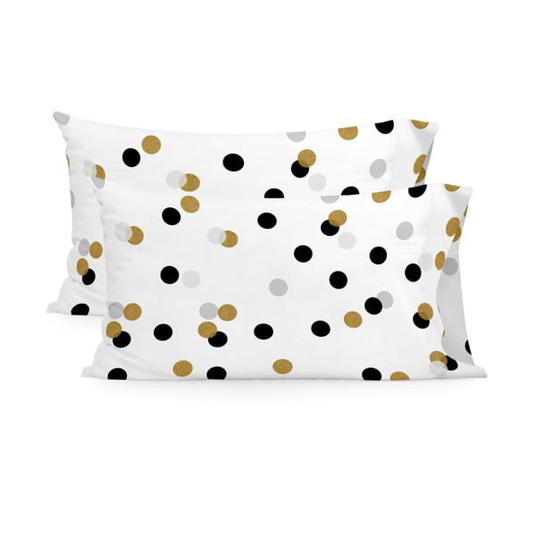 Bawełniane poszewki na poduszki zestaw 2 szt. 50x75 cm Golden dots – Blanc