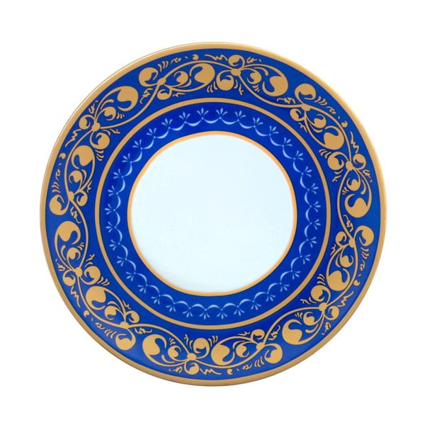 Niebiesko-biały talerz porcelanowy Vivas Royal, Ø 28 cm