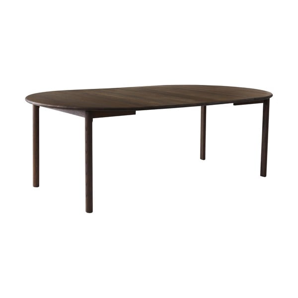Okrągły rozkładany stół z dodatkowym blatem z litego drewna dębowego ø 120 cm Noor – Hammel Furniture-image-4