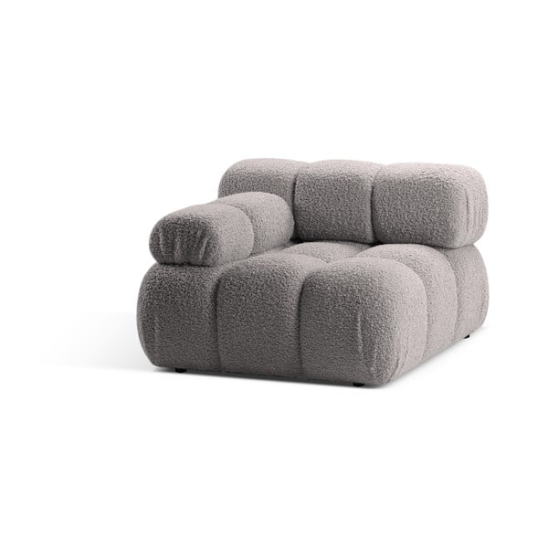 Jasnoszary moduł sofy z materiału bouclé (lewostronny) Bellis – Micadoni Home-image-3