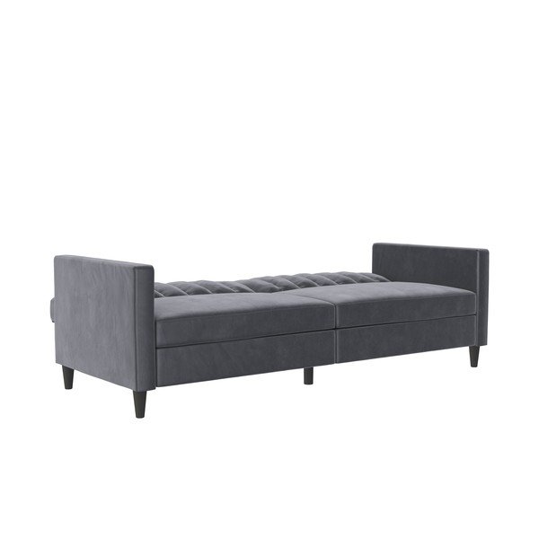 Szara aksamitna sofa 207 cm Celine – Støraa-image-3