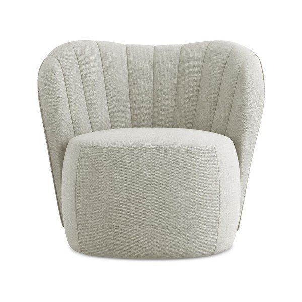 Kremowy fotel z tkaniny szenilowej Keloa – Makamii-image-1