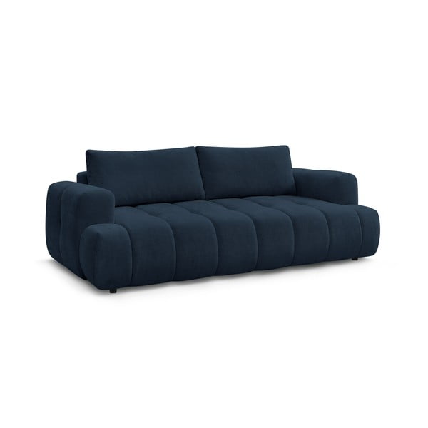 Ciemnoniebieska rozkładana/ze schowkiem sofa 251 cm Fuji – Bobochic Paris-image-3