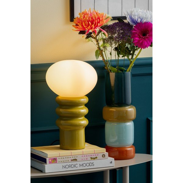 Lampa stołowa ceramiczna w kolorze khaki (wysokość 33,5 cm) Catania Aro – Leitmotiv-image-1