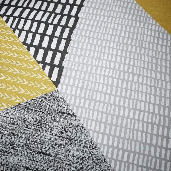 Żółta/szara pościel jednoosobowa 135x200 cm Larsson Geo – Catherine Lansfield-image-4