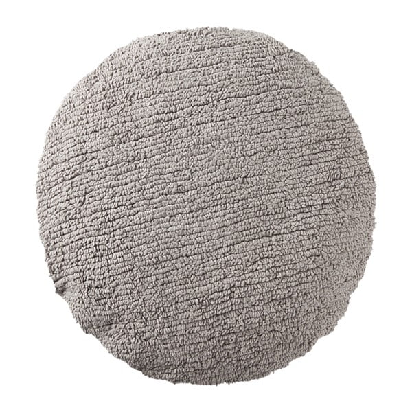 Jasnoszara poduszka bawełniana wykonana ręcznie Lorena Canals Big Dot, średnica 50 cm