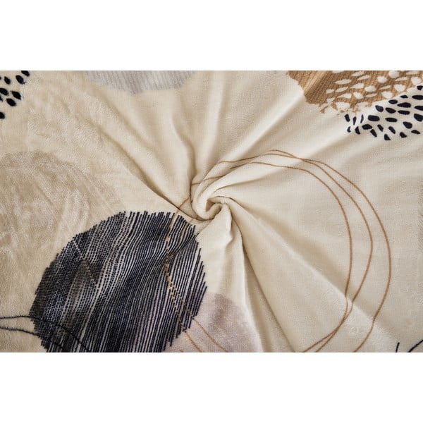 Jasnobrązowa pościel jednoosobowa z mikropluszu 140x200 cm Circles – My House-image-1