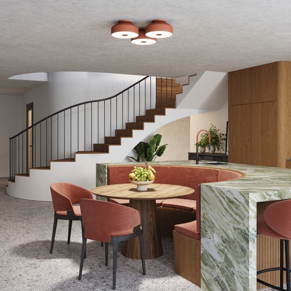 Pomarańczowa lampa sufitowa ø 30 cm Blacko – Sollux-image-1