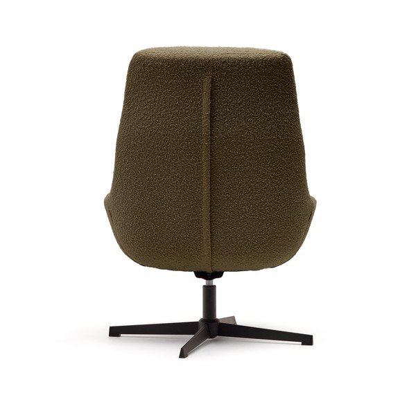 Ciemnozielony fotel z materiału bouclé Celida – Kave Home-image-3