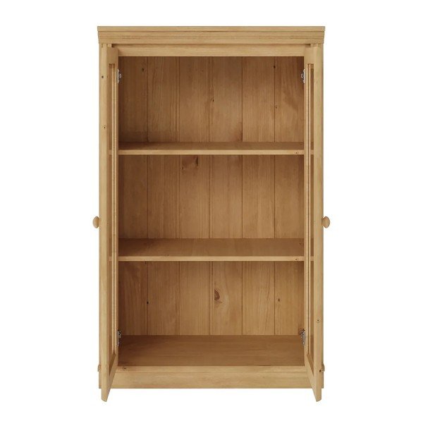 Witryna z litego drewna sosnowego w jasnym naturalnym kolorze 74x118x35 cm Anita – Støraa-image-2