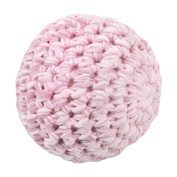 Różowa szydełkowa piłeczka Sebra Crochet Ball, ⌀ 8 cm