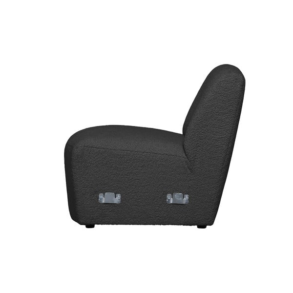Antracytowy moduł sofy z materiału bouclé (moduł środkowy) Coco  – WOOOD-image-2