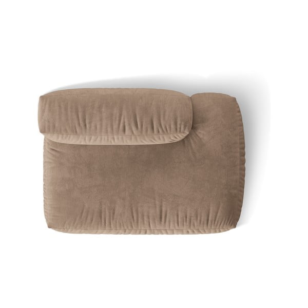 Jasnobrązowy aksamitny moduł sofy (prawostronny) Martina – Micadoni -image-3