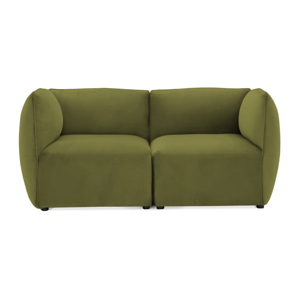 Oliwkowa 2-osobowa sofa modułowa Vivonita Velvet Cube