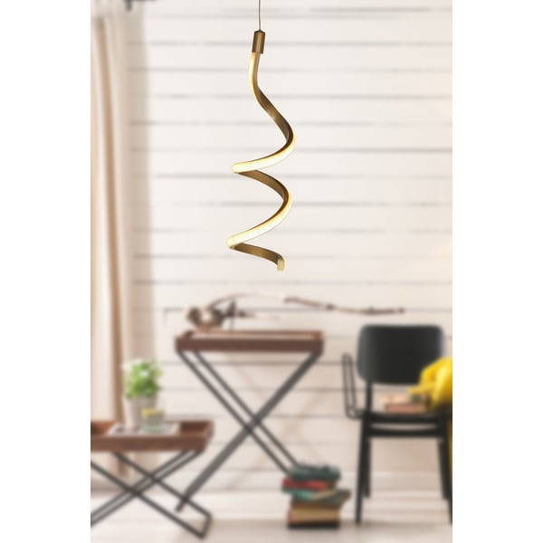 Metalowa lampa wisząca LED w kolorze brązu ø 12 cm Hilton – Squid Lighting-image-1