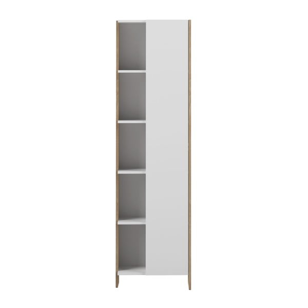 Biała szafka łazienkowa z brązowym korpusem TemaHome Biarritz, wys. 180 cm