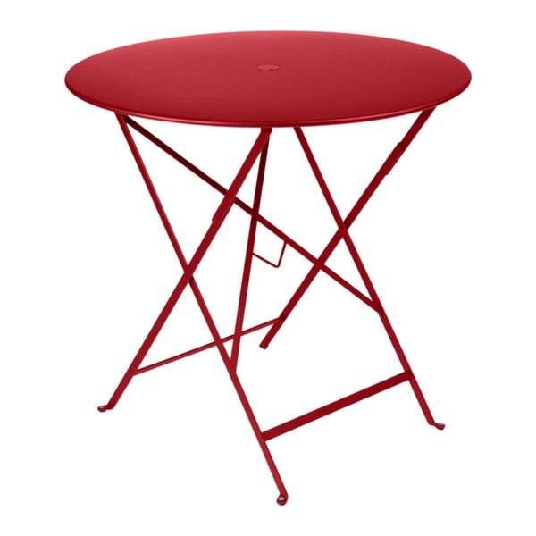 Czerwony stolik ogrodowy Fermob Bistro, Ø 77 cm