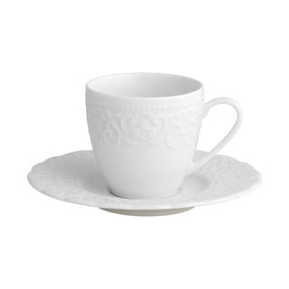 Biała filiżanka ze spodkiem Brandani Gran Gala, 90 ml