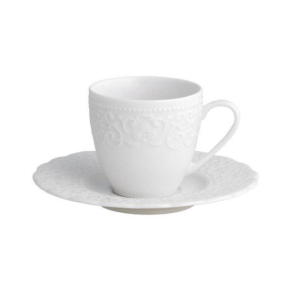 Biała filiżanka ze spodkiem Brandani Gran Gala, 90 ml