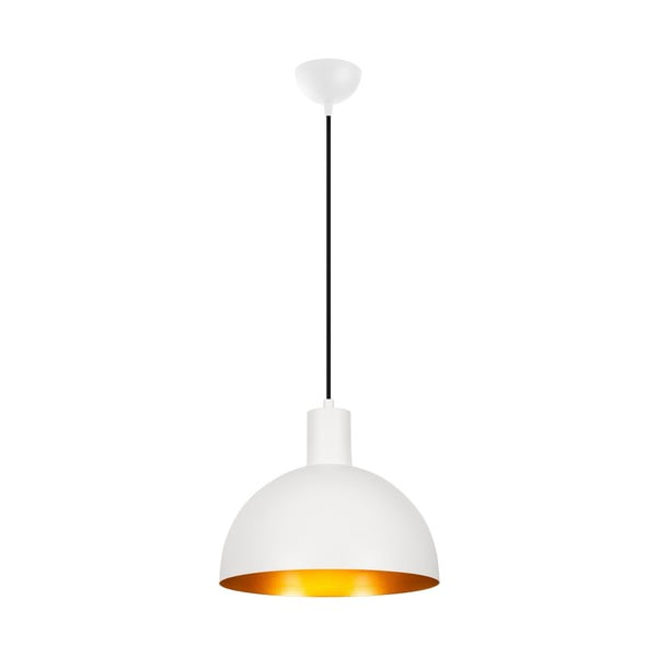 Lampa wisząca w biało-złotym kolorze z metalowym kloszem ø 30 cm Sivani – Opviq lights