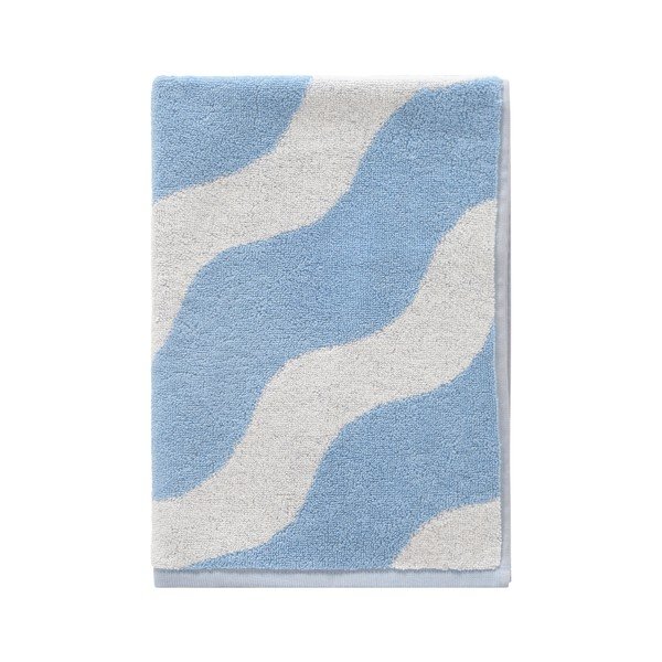 Biały/jasnoniebieski bawełniany ręcznik 50x70 cm Waves – Jotex