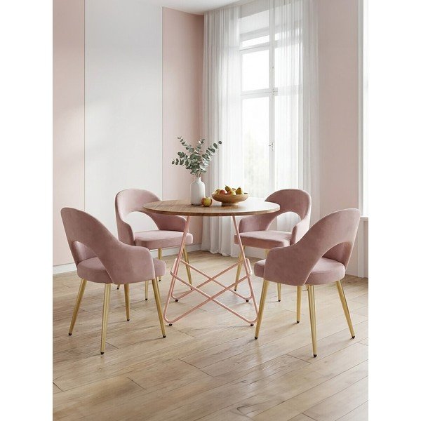 Okrągły stół z litego drewna wiązu ø 80 cm District – Premier Housewares-image-4