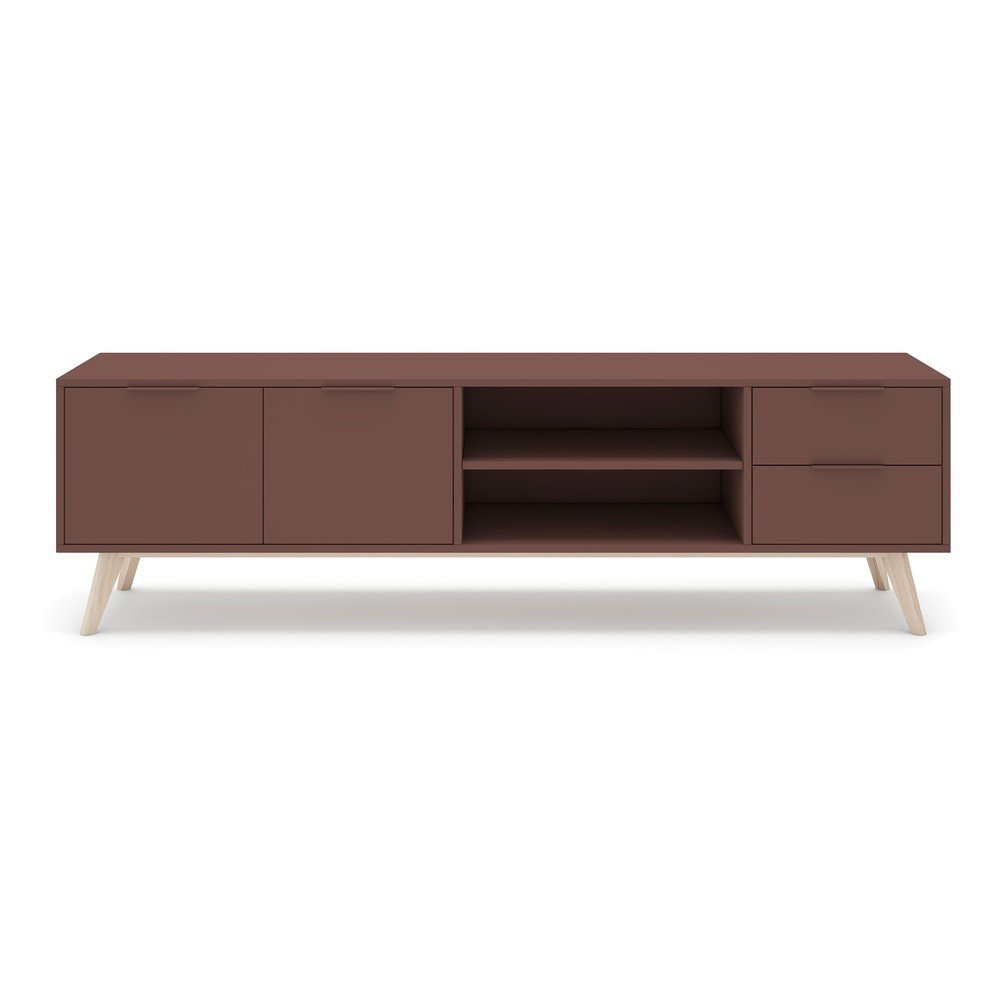 Szafka pod TV z matowym wykończeniem w kolorze terakoty 180x53x40 cm Campus – Marckeric (zdjęcie 3)