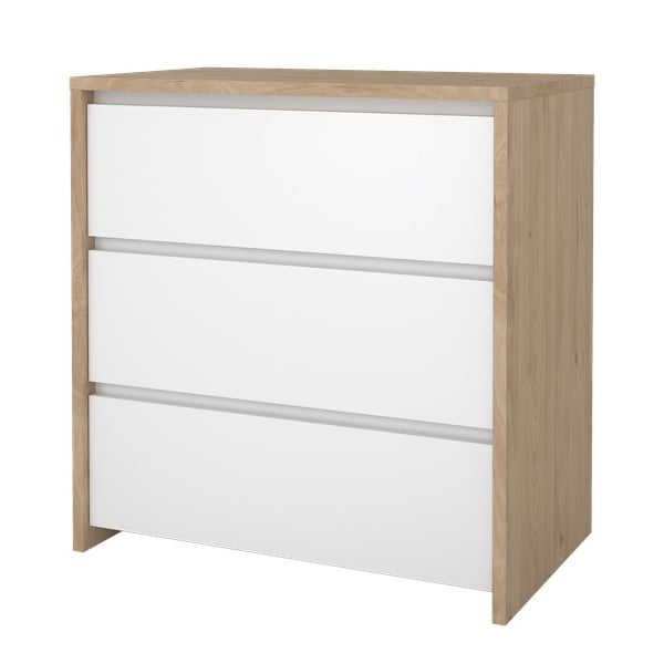 Biało-naturalna komoda w dekorze dębu 80x84x48 cm Next – Tvilum-image-3