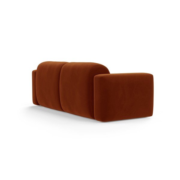 Aksamitna sofa w kolorze terakoty 220 cm Strino – Cosmopolitan Design-image-2