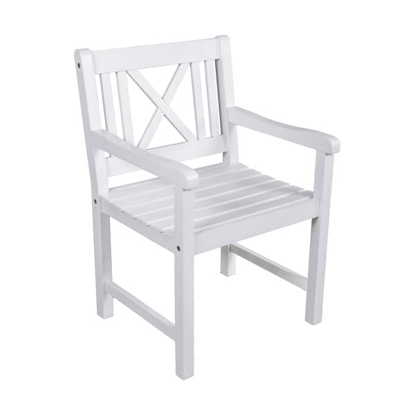 Biały drewniany fotel ogrodowy Malmö – Garden Pleasure