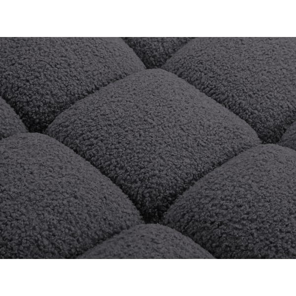 Antracytowy podnóżek modułowy z materiału bouclé Bellis – Micadoni Home-image-1