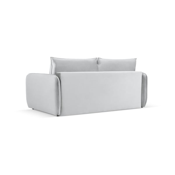 Jasnoszara aksamitna rozkładana sofa 214 cm Vienna – Cosmopolitan Design-image-3