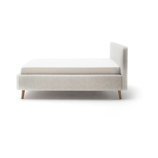 Beżowe tapicerowane łóżko dwuosobowe ze schowkiem ze stelażem 140x200 cm Mattis – Meise Möbel-image-4