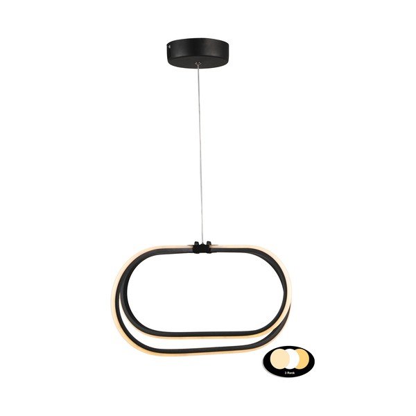 Czarna metalowa lampa wisząca LED ø 42 cm Loca – Squid Lighting