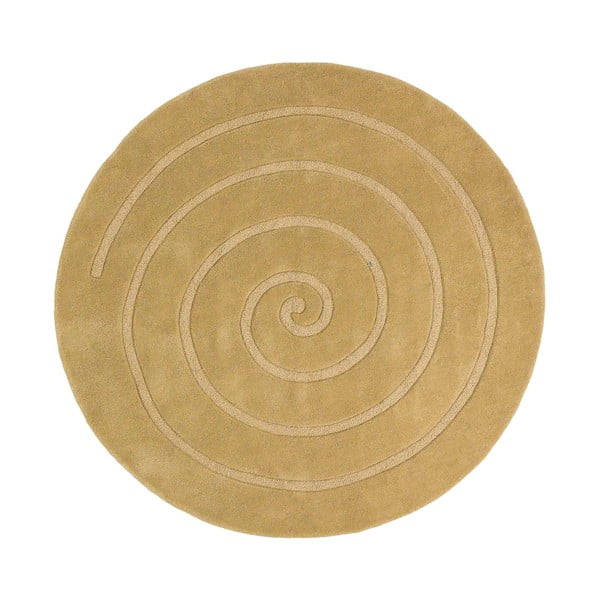 Beżowy wełniany dywan Think Rugs Spiral, ⌀ 140 cm