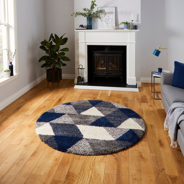 Niebiesko-szary dywan Think Rugs Royal Nomadic Trinagle, ø 160 cm-image-1