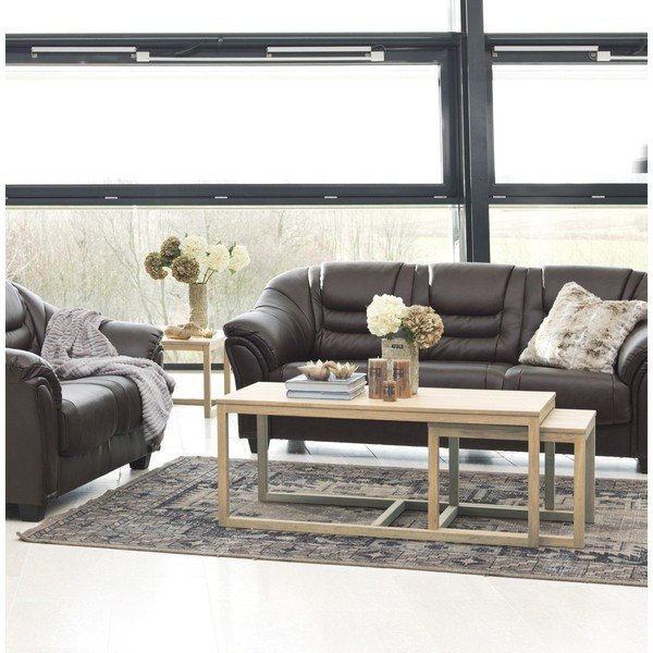 Zestaw 3 drewnianych stolików Actona Cornus Coffee, 120x60x50 cm-image-1