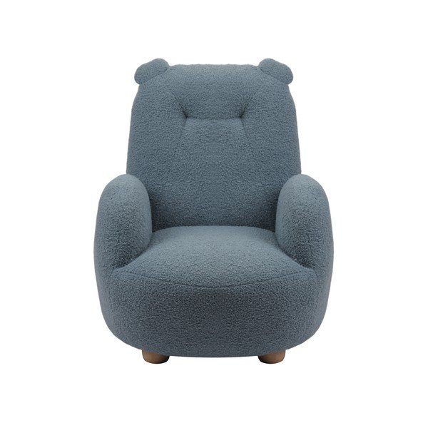 Niebieski fotel dziecięcy z materiału bouclé Rocky – Vipack-image-2