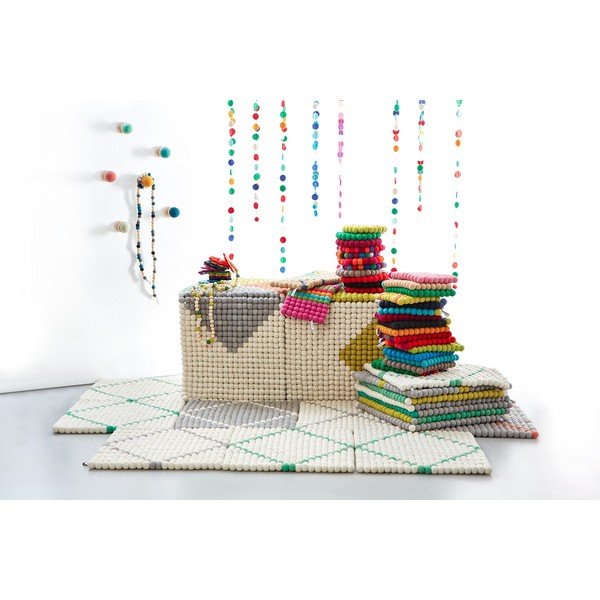 Wełniana podkładka Trivet Grey/Cerise, 22x17 cm-image-1