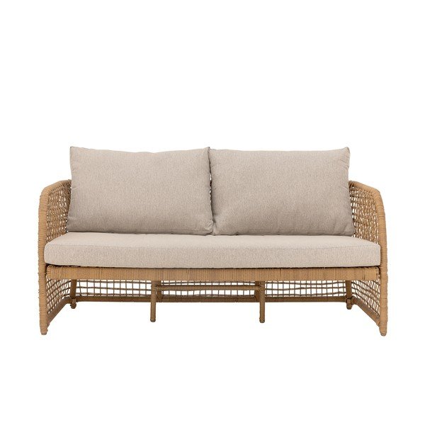 Beżowa/w naturalnym kolorze sofa ogrodowa z imitacji rattanu Penzano – Bloomingville-image-4