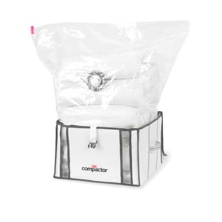 Zestaw 2 białych organizerów z workiem próżniowym Compactor Life 3D Vacuum Bag, 40x25 cm